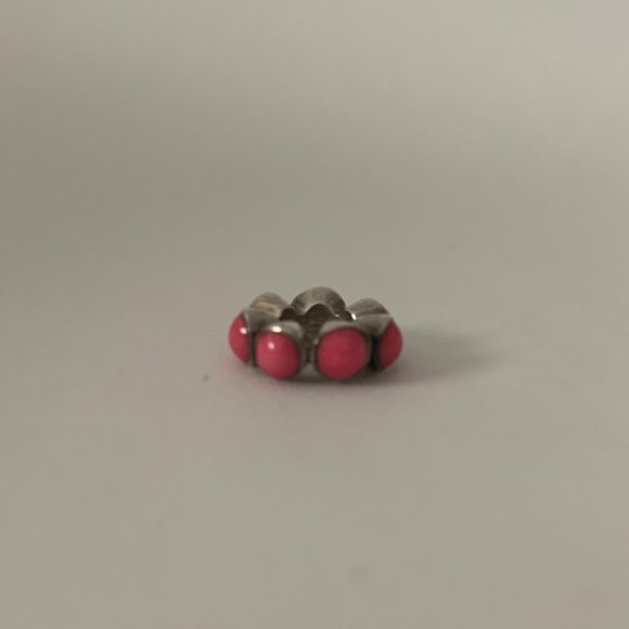 Pink Enamel and 925 Sterling Silver Bubble Charm Bracelet Bead Persona Pandora - Picture 1 of 2